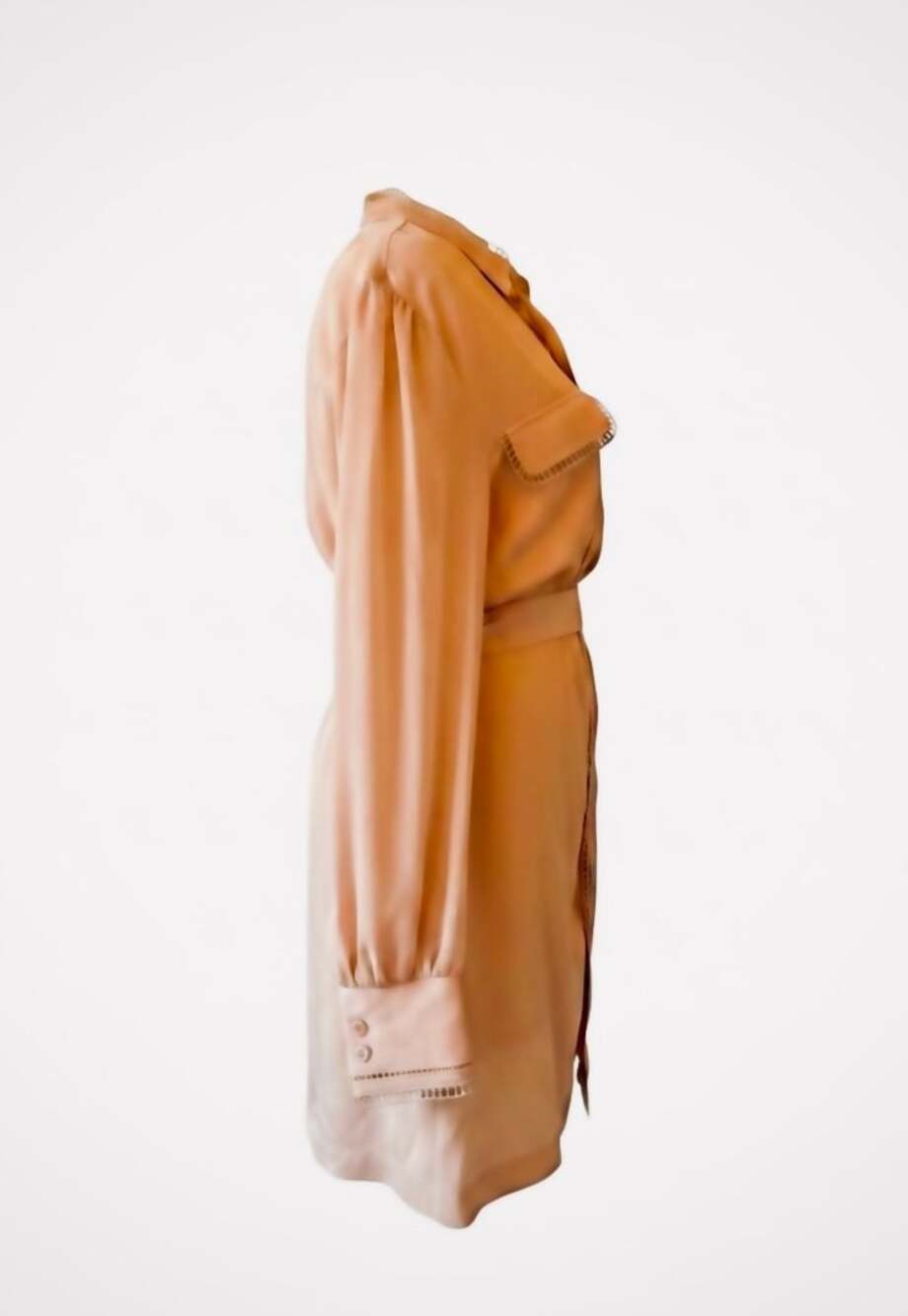Reiss Ladder Trim Detail Flippy Dress Nude Size 10 - Picture 4 of 9